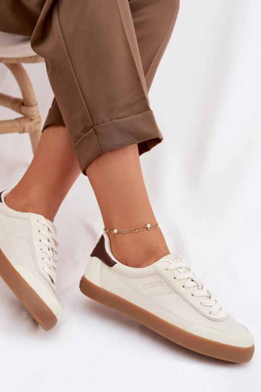 Tenisky model obuvi Dámske z eko kože Big Star TT274311 slonovina