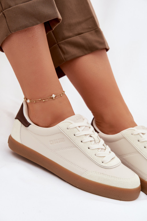 Tenisky model obuvi Dámske z eko kože Big Star TT274311 slonovina