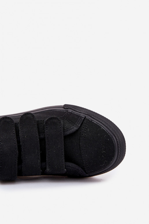 mládež ploché tenisky s lepiacimi spojkami čierna Dilan