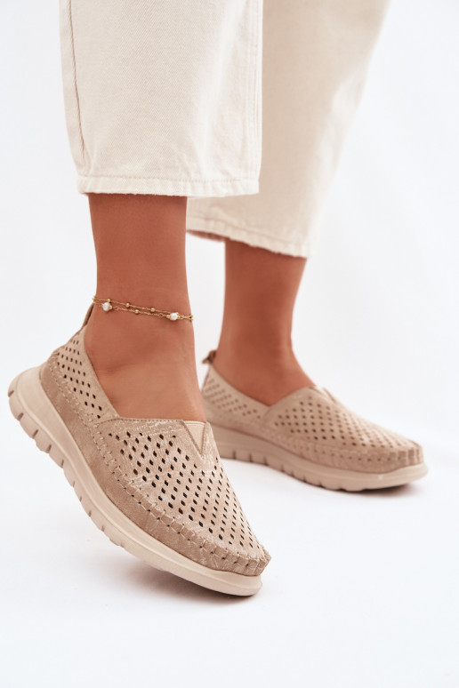 s prvkami prelamovania Jednoduché dámske mokasíny Sergio Leone MK099H zlatej farby