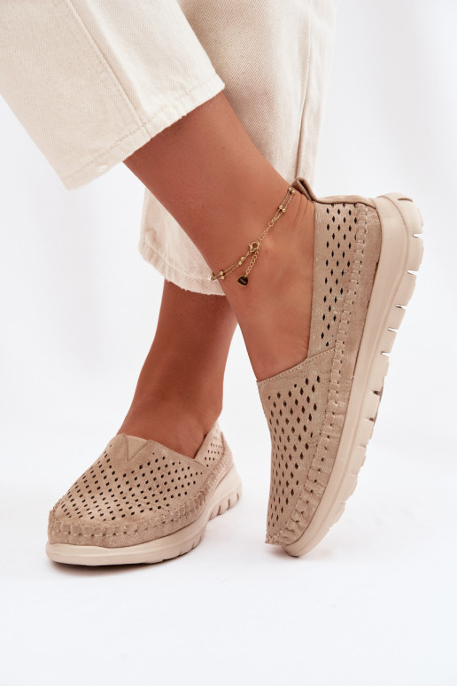 s prvkami prelamovania Jednoduché dámske mokasíny Sergio Leone MK099H zlatej farby