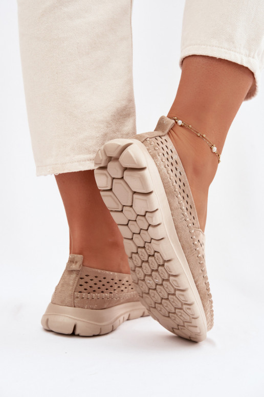 s prvkami prelamovania Jednoduché dámske mokasíny Sergio Leone MK099H zlatej farby