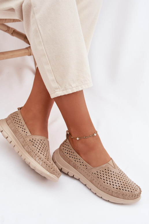 s prvkami prelamovania Jednoduché dámske mokasíny Sergio Leone MK099H zlatej farby