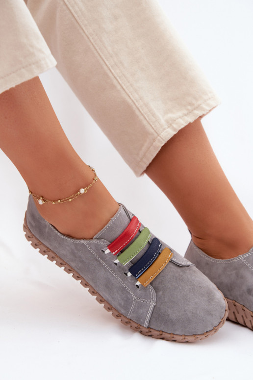 Kožené zo semišu topánky Dámske Vinceza 95377 sivá