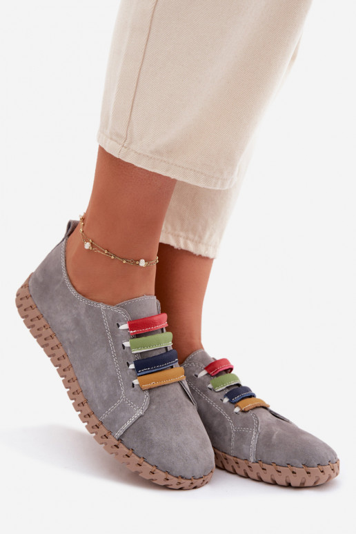 Kožené zo semišu topánky Dámske Vinceza 95377 sivá