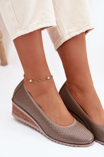 topánky Dámske s platformou Vinceza 58629 béžová