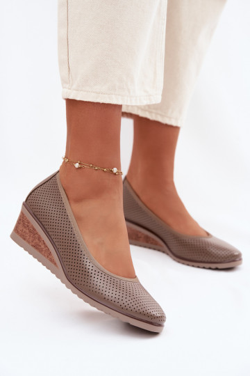 topánky Dámske s platformou Vinceza 58629 béžová 2