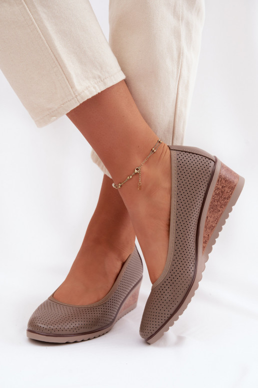 topánky Dámske s platformou Vinceza 58629 béžová