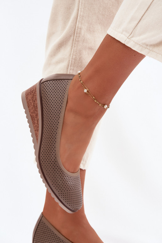 topánky Dámske s platformou Vinceza 58629 béžová