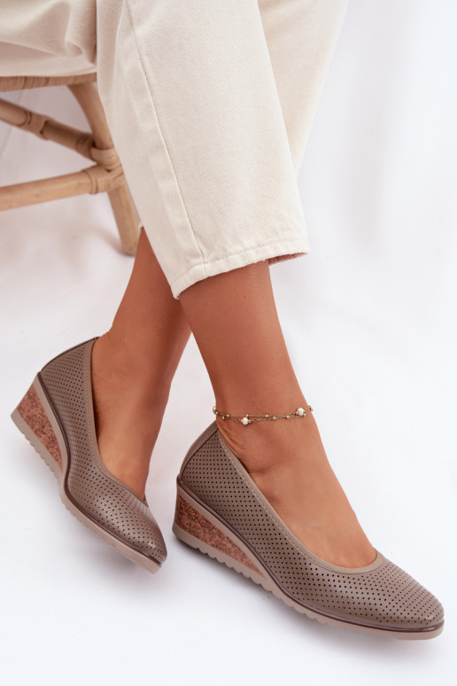 topánky Dámske s platformou Vinceza 58629 béžová