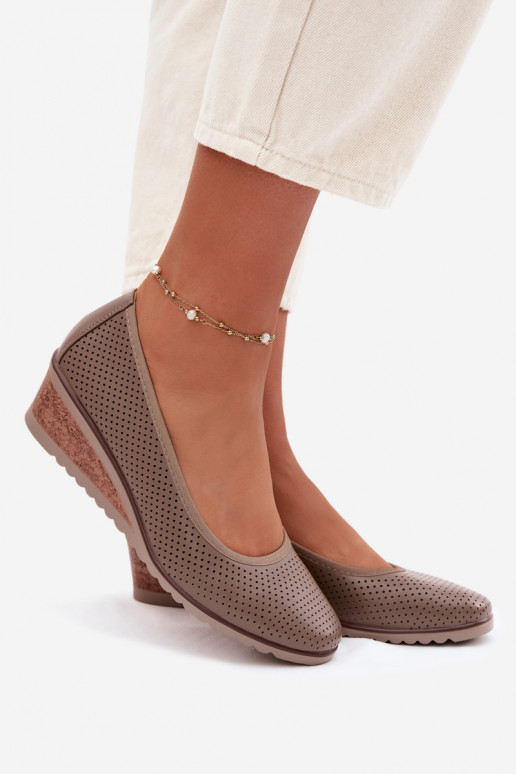 topánky Dámske s platformou Vinceza 58629 béžová