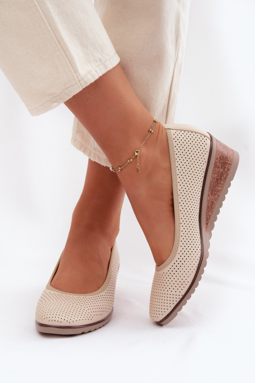 topánky Dámske s platformou Vinceza 58629 slonovina
