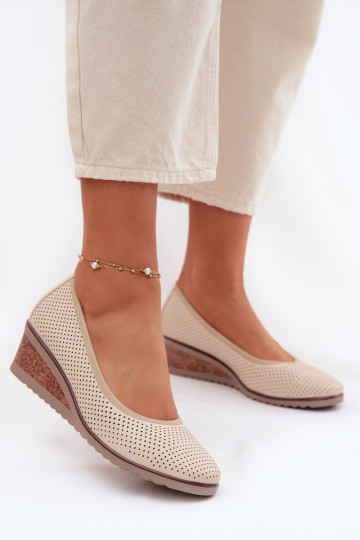 topánky Dámske s platformou Vinceza 58629 slonovina 2