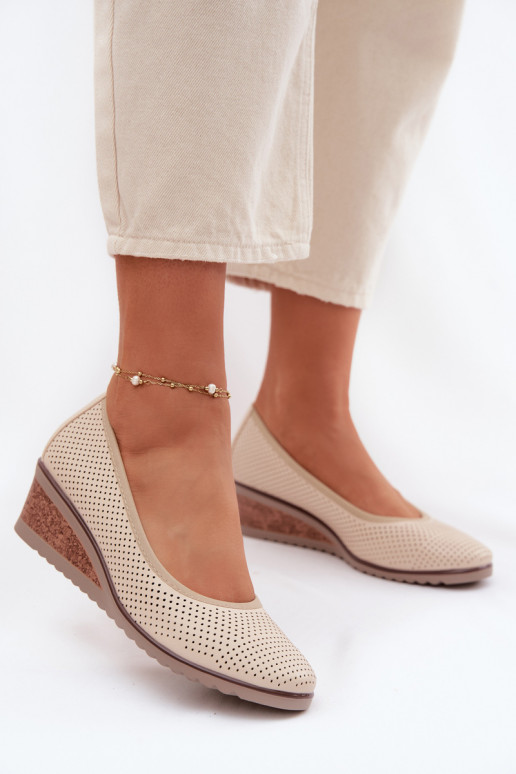 topánky Dámske s platformou Vinceza 58629 slonovina