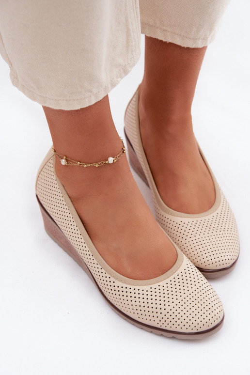 topánky Dámske s platformou Vinceza 58629 slonovina