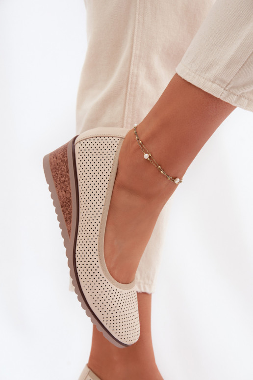 topánky Dámske s platformou Vinceza 58629 slonovina