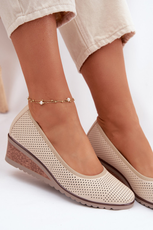 topánky Dámske s platformou Vinceza 58629 slonovina