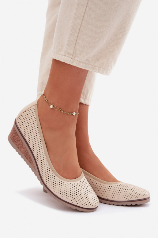 topánky Dámske s platformou Vinceza 58629 slonovina