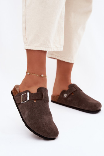 Dámske papuče DrevákyZapnutéturalnego zo semišuu Vinceza 101332 CzekoladoIne 2