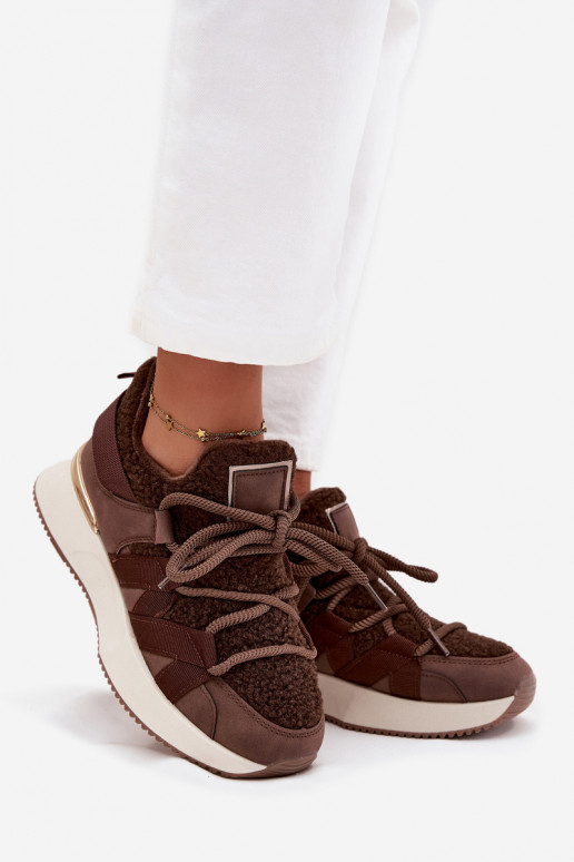 zahriať sa Tenisky model obuvi Dámske s platformou Hnedá farba Juvira