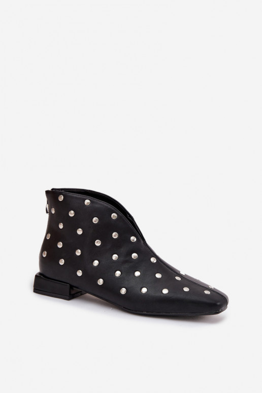 Dámske čižmy Zapnuté Jemném Obcasie Ze strieborná farbam Zdobieniem čierna Rosalind