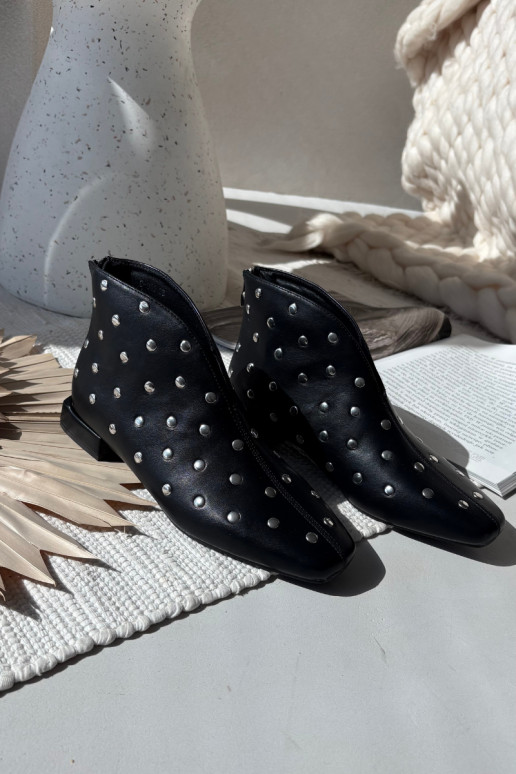 Dámske čižmy Zapnuté Jemném Obcasie Ze strieborná farbam Zdobieniem čierna Rosalind