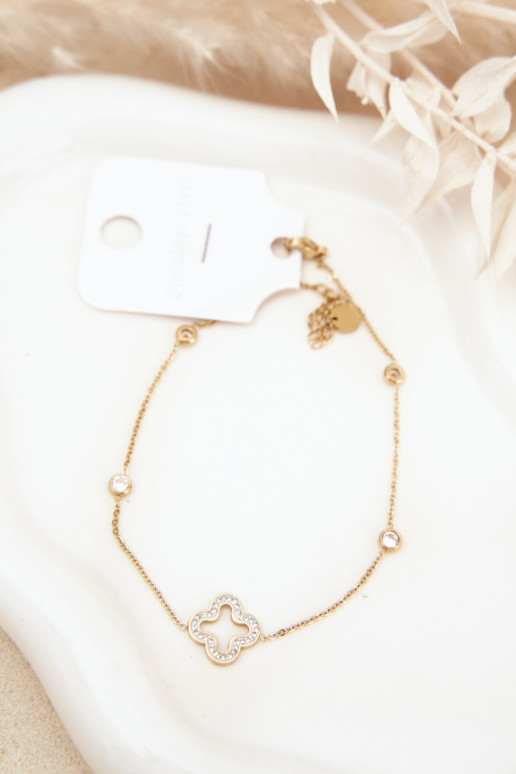 Náramok na nohuKoniczynką zlatej farby