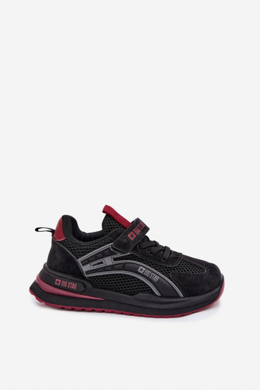 topánky Detské tenisky Big Star TT374152 HI-POLY SYSTEM Čierna a-bordová