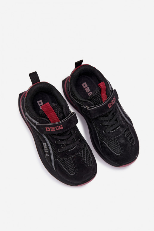 topánky Detské tenisky Big Star TT374152 HI-POLY SYSTEM Čierna a-bordová
