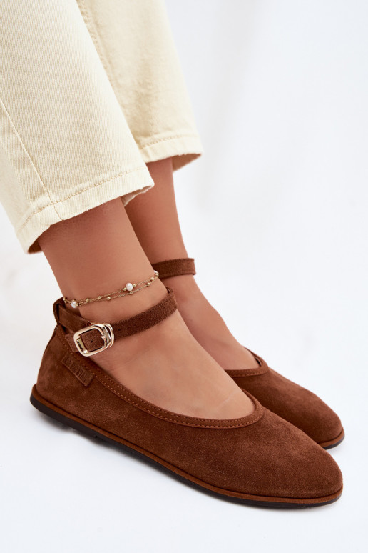 BalerínkyZapnutéturalnego zo semišuu Big Star TT274211 Hnedá farba