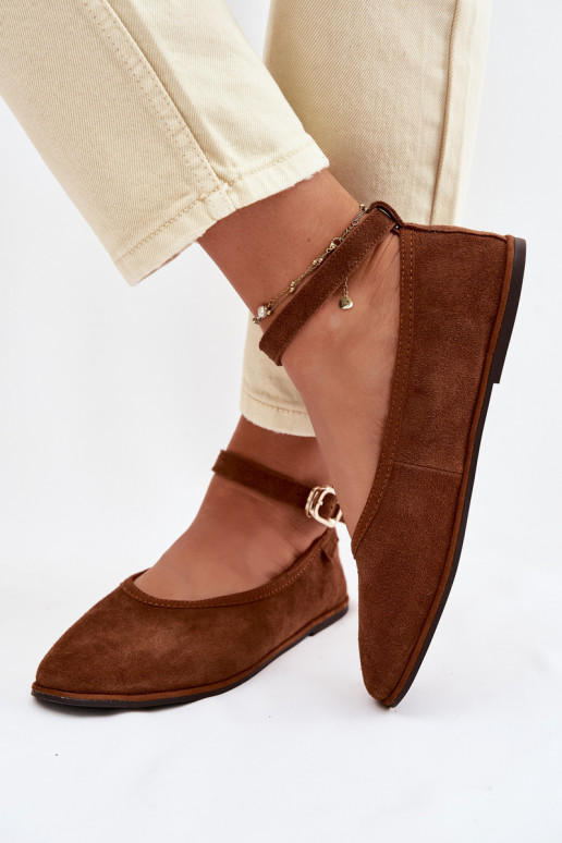 BalerínkyZapnutéturalnego zo semišuu Big Star TT274211 Hnedá farba