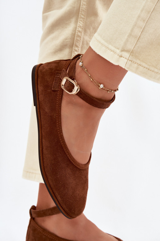 BalerínkyZapnutéturalnego zo semišuu Big Star TT274211 Hnedá farba