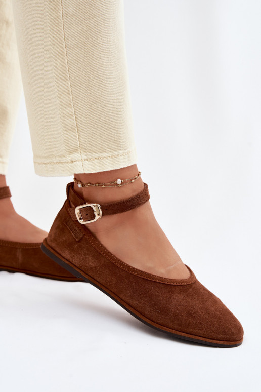 BalerínkyZapnutéturalnego zo semišuu Big Star TT274211 Hnedá farba