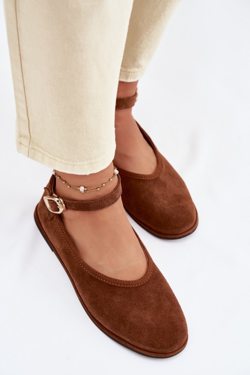 BalerínkyZapnutéturalnego zo semišuu Big Star TT274211 Hnedá farba