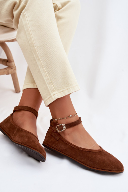 BalerínkyZapnutéturalnego zo semišuu Big Star TT274211 Hnedá farba