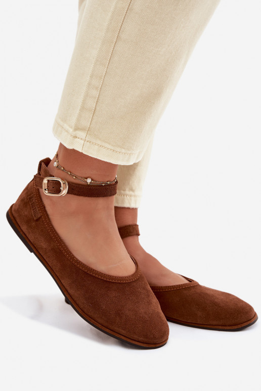 BalerínkyZapnutéturalnego zo semišuu Big Star TT274211 Hnedá farba