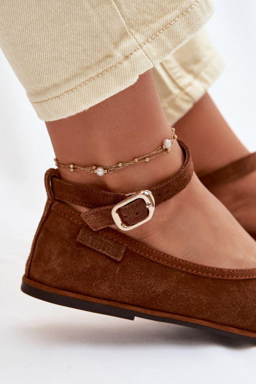 BalerínkyZapnutéturalnego zo semišuu Big Star TT274211 Hnedá farba