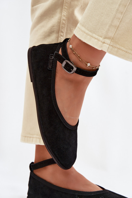 BalerínkyZapnutéturalnego zo semišuu Big Star TT274212 čierna