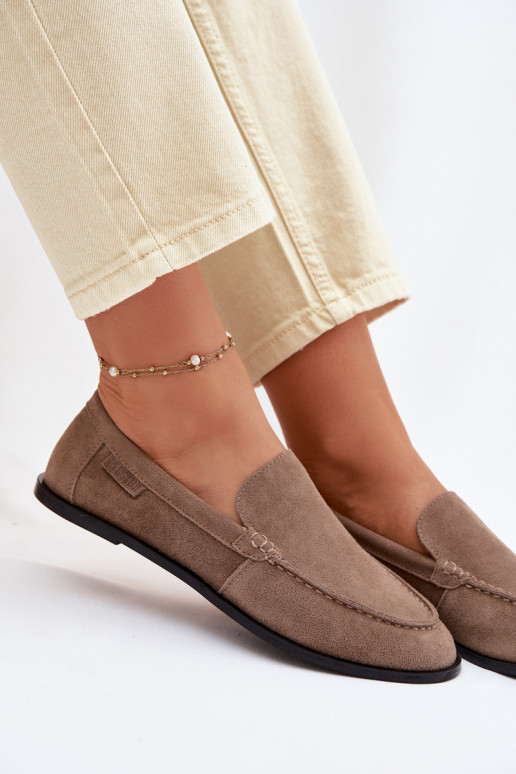 dámske mokasínyZapnutéturalnego zo semišuu Big Star TT274207 béžová