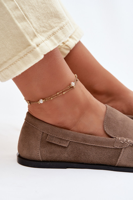 dámske mokasínyZapnutéturalnego zo semišuu Big Star TT274207 béžová