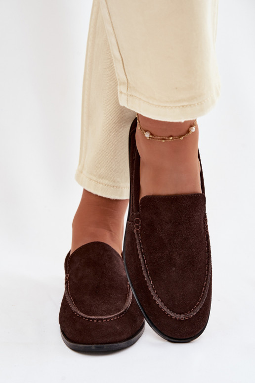 dámske mokasínyZapnutéturalnego zo semišuu Big Star TT274208 CzekoladoIne