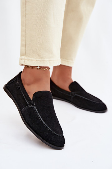 dámske mokasínyZapnutéturalnego zo semišuu Big Star TT274209 čierna 2