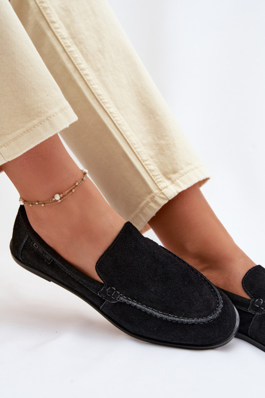 dámske mokasínyZapnutéturalnego zo semišuu Big Star TT274209 čierna