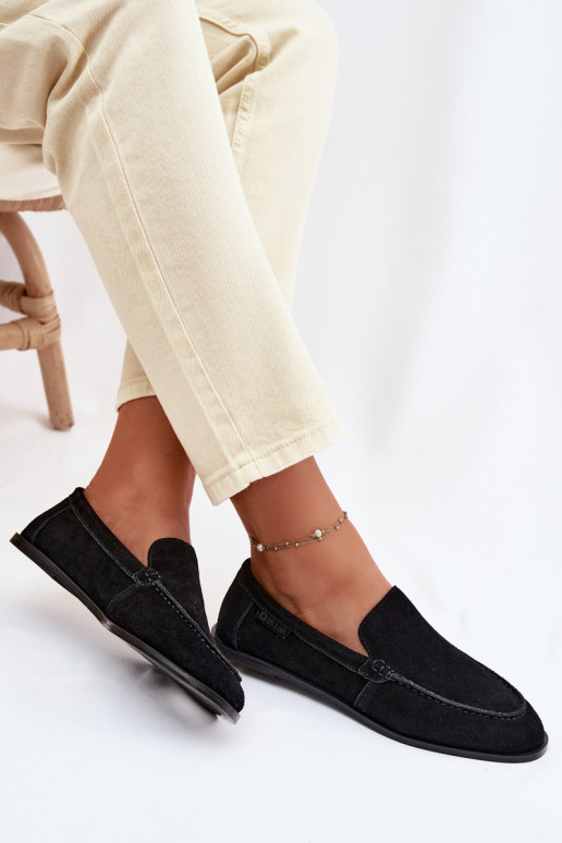 dámske mokasínyZapnutéturalnego zo semišuu Big Star TT274209 čierna