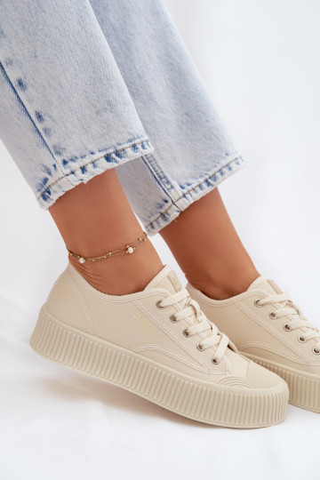 Bežná obuv s platformou Big Star TT274271 béžová