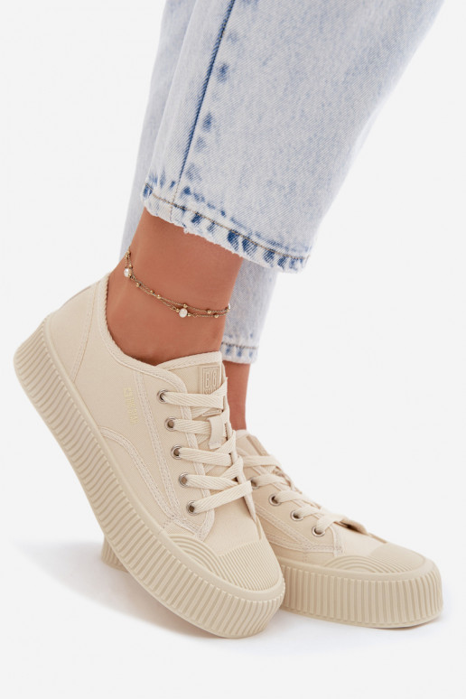 Bežná obuv s platformou Big Star TT274271 béžová