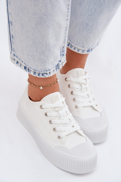 Bežná obuv s platformou Big Star TT274269 biela farba