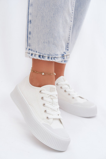 Bežná obuv s platformou Big Star TT274269 biela farba 2
