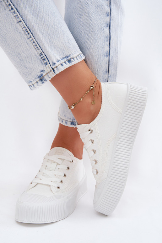 Bežná obuv s platformou Big Star TT274269 biela farba
