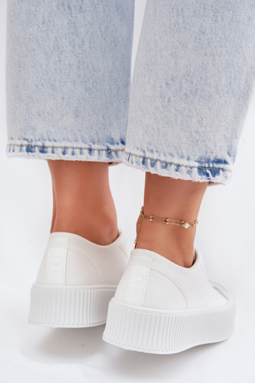 Bežná obuv s platformou Big Star TT274269 biela farba